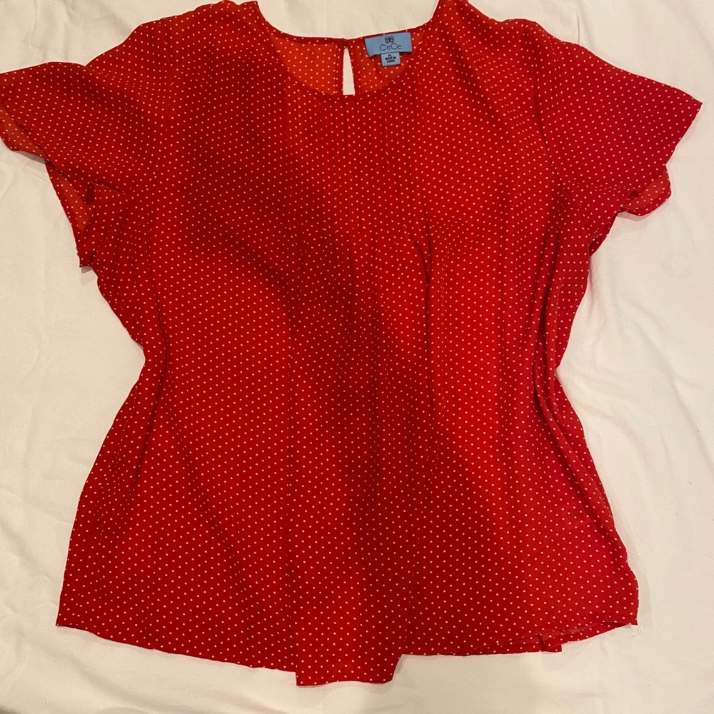 Flutter sleeve polka dot shirt by CeCe